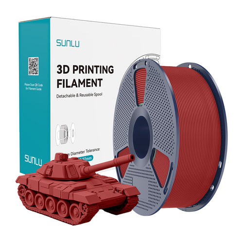 SUNLU PLA+ High-Speed - Filament 3D rapide et robuste 1,75 mm 1 kg (rouge) : HS rouge bobine