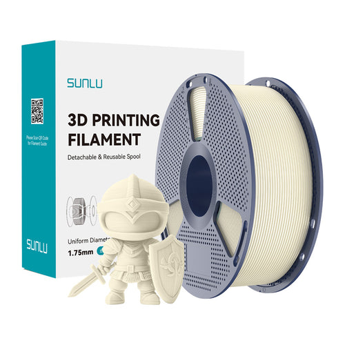 SUNLU PLA+ - Filament 3D robuste 1,75 mm 1 kg (ivoire) : bobine