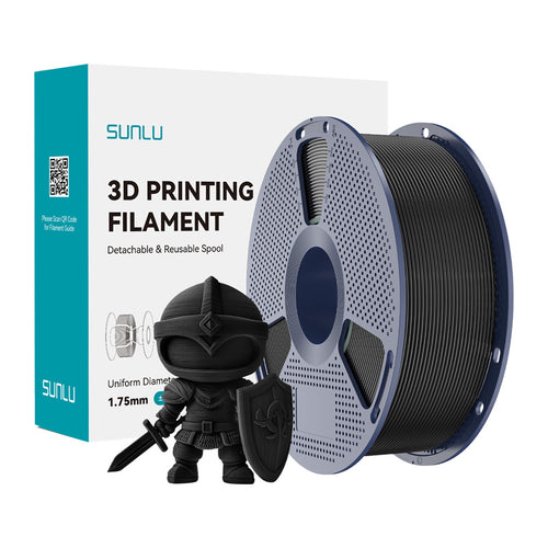 SUNLU PLA+ - Filament 3D robuste 1,75 mm 1 kg (noir) : bobine