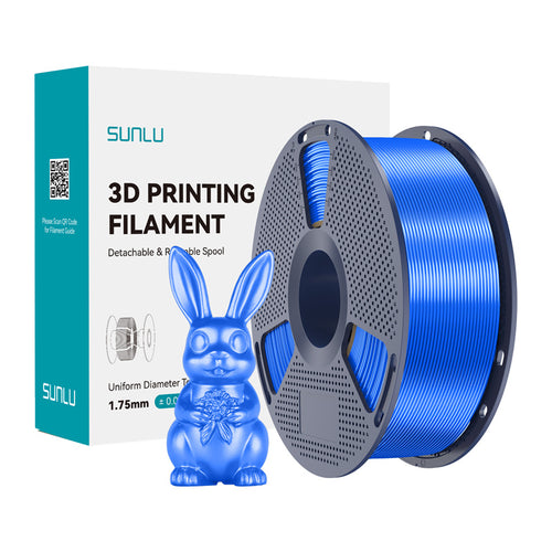 SUNLU PLA+ Silk - Filament 3D brillant soyeux 1,75 mm 1 kg (bleu) : bobine
