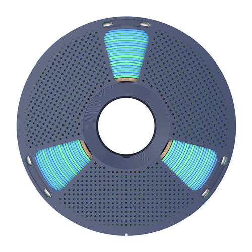 SUNLU PLA+ Silk Dual Color - Filament 3D bicolore 1,75 mm 1 kg (bleu-vert) : détail filament