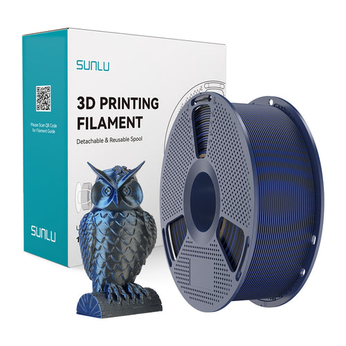 SUNLU PLA+ Silk Dual Color - Filament 3D bicolore 1,75 mm 1 kg (noir et bleu) : bobine