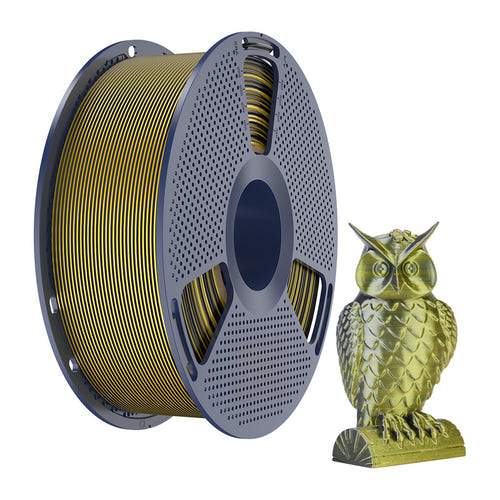 SUNLU PLA+ Silk Dual Color - Filament 3D bicolore 1,75 mm 1 kg (noir et or) : impression