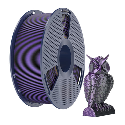 SUNLU PLA+ Silk Dual Color - Filament 3D bicolore 1,75 mm 1 kg (noir et violet) : impression