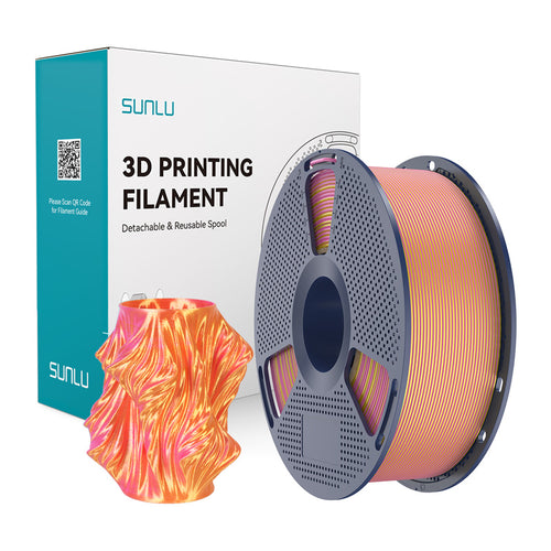 SUNLU PLA+ Silk Dual Color - Filament 3D bicolore 1,75 mm 1 kg (rose et or) : bobine