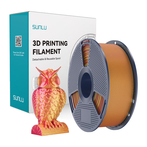 SUNLU PLA+ Silk Dual Color - Filament 3D bicolore 1,75 mm 1 kg (rouge et or) : bobine