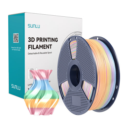 SUNLU PLA+ Silk Rainbow - Filament 3D arc-en-ciel soyeux 1,75 mm 1 kg (dégradé 04) : bobine