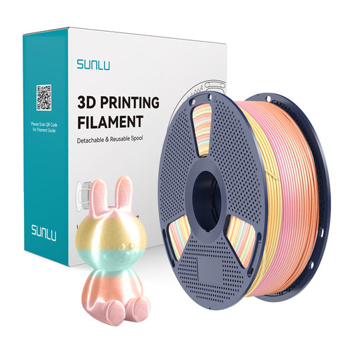 SUNLU PLA+ Silk Rainbow - Filament 3D arc-en-ciel soyeux 1,75 mm 1 kg (dégradé 05) : bobine