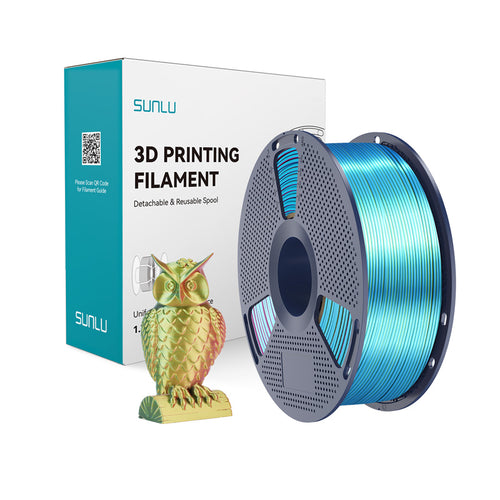 SUNLU PLA+ Silk Tri-Color - Filament 3D tricolore 1,75 mm 1 kg (rouge-jaune-vert) : bobine