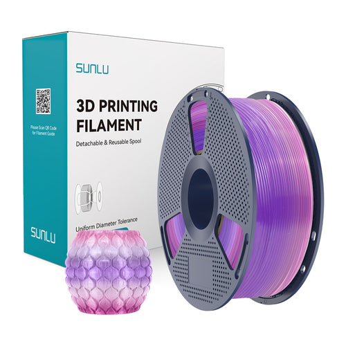 SUNLU PLA Rainbow - Filament 3D arc-en-ciel transparent 1,75 mm 1 kg (dégradé 03) : bobine
