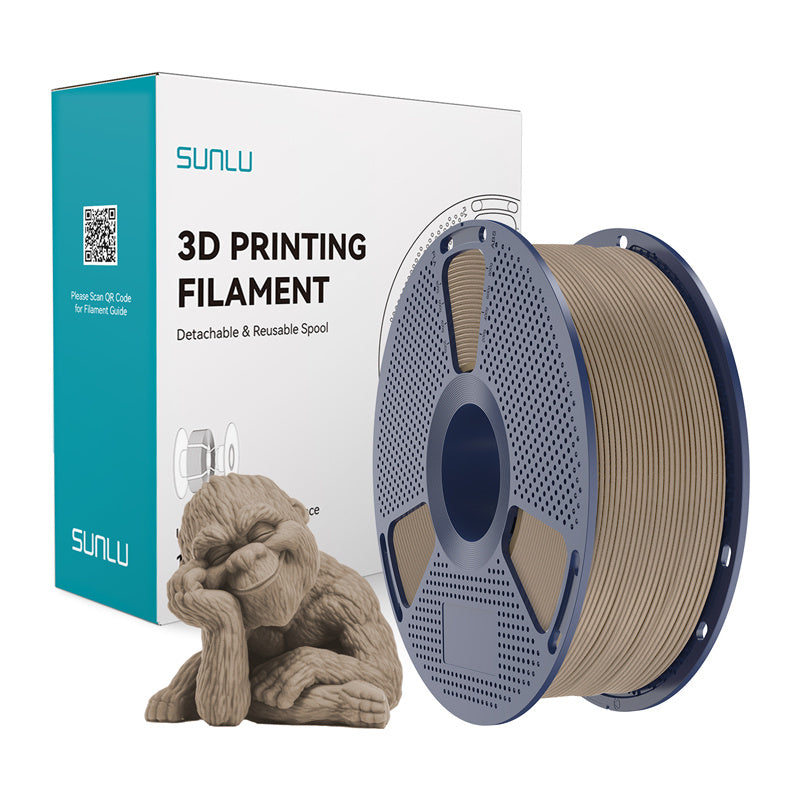 SUNLU Wood - Filament 3D effet bois 15 % bois véritable 1,75 mm 1 kg (bois naturel) - visuel 1