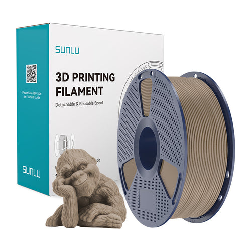 SUNLU Wood - Filament 3D effet bois 15 % bois véritable 1,75 mm 1 kg (bois naturel) : bobine