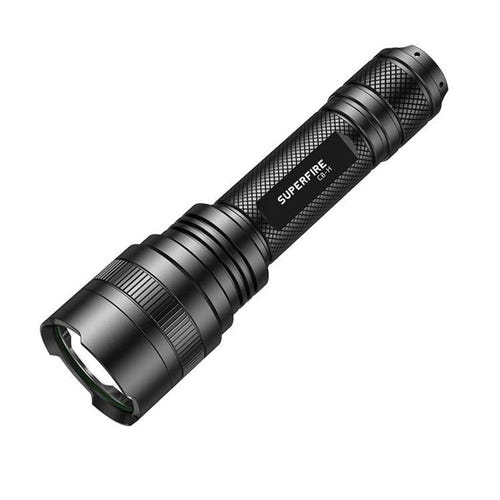 Superfire C8-H - Lampe torche 1200 lm USB-C, portée 250 m : noire