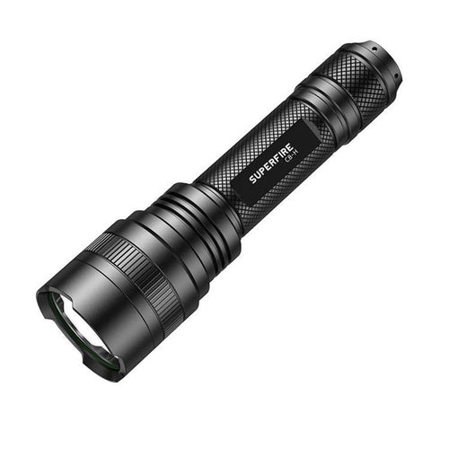 Superfire C8-H - Lampe torche 1200 lm USB-C, portée 250 m : noire