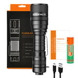 Superfire F5 - Lampe torche 1100 lm à focale réglable, portée 236 m : faisceau