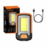 Superfire G21 - Lampe d'atelier COB 650 lm aimantée, rechargeable USB : orange