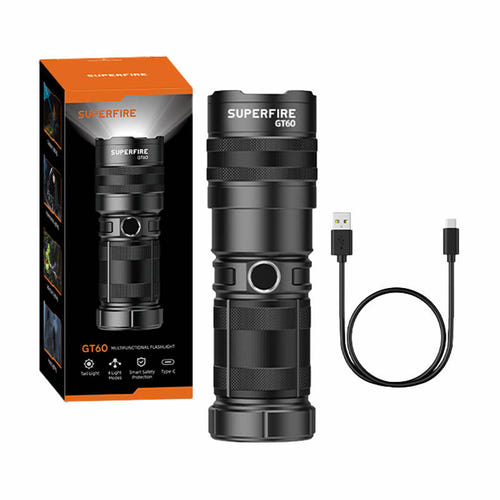 Superfire GT60 - Lampe torche 2600 lm rechargeable USB-C