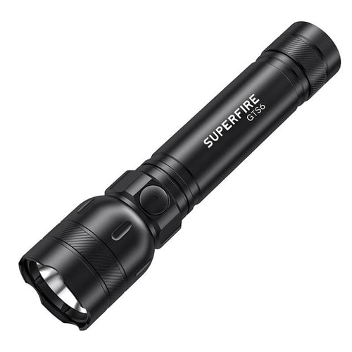 Superfire GTS6 - Lampe torche 360 lm USB-C, portée 150 m : noire