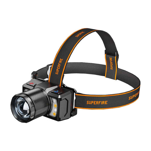 Superfire HL25 - Lampe frontale 700 lm, 8 modes, portée 210 m : noire