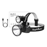 Superfire HL51 - Lampe frontale rechargeable 160 lm, portée 300 m : grand réflecteur