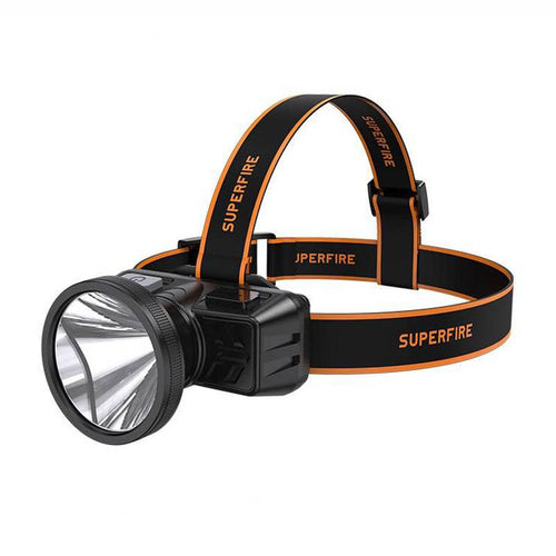 Superfire HL51 - Lampe frontale rechargeable 160 lm, portée 300 m : noire