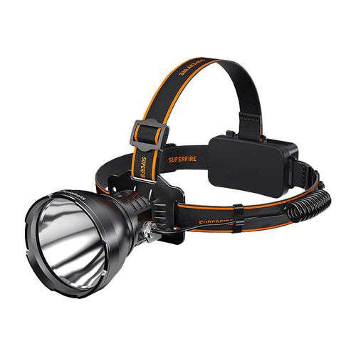 Superfire HL60 - Lampe frontale 2300 lm, LED 36 W, portée 330 m : noire