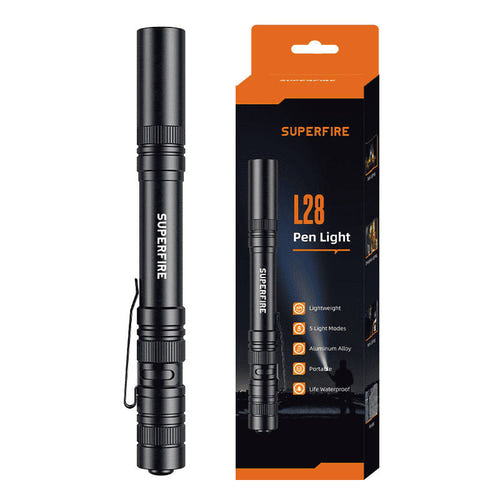 Superfire L28 - Lampe torche format stylo 121 lm, 2 piles AAA
