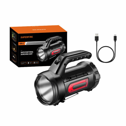 Superfire M9-E - Projecteur portable 900 lm, portée 473 m, powerbank : noir