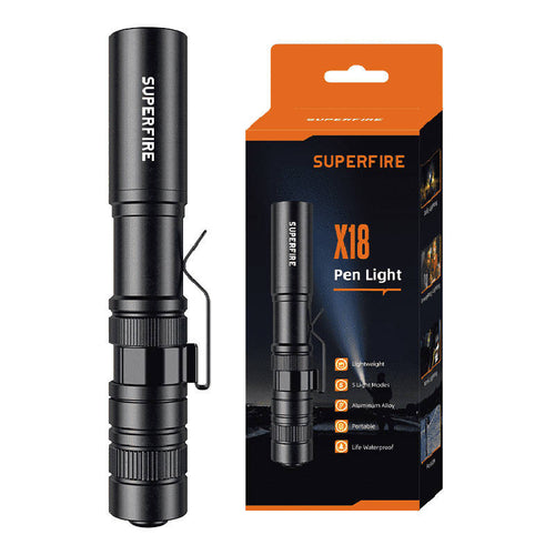 Superfire X18 - Lampe stylo 55 lm, 5 modes, 1 pile AAA : noire