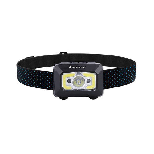 Superfire X30 - Lampe frontale 340 lm avec capteur et lumière rouge : noire