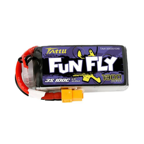 Tattu Funfly 1300 mAh 11,1 V 100C 3S1P - Batterie LiPo à prise XT60