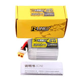 Tattu R-Line 5.0 - Batterie LiPo 6S 1550 mAh 150C XT60 : prise de charge JST XHR 6S 1550