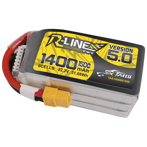 Tattu R-Line 5.0 - Batterie LiPo 6S 1400 mAh 150C XT60 : étiquette 150C