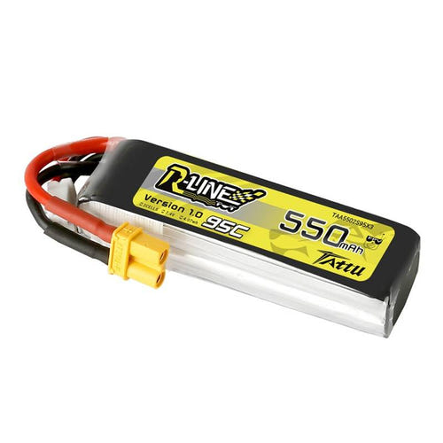 Tattu R-Line - Batterie LiPo 2S 550 mAh 95C XT30 : pack 2S connecteur XT30 soude