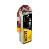 Tattu 2300 mAh 14,8 V 75C 4S1P - Batterie LiPo à prise XT60 : 2 300 mAh vue dimensions