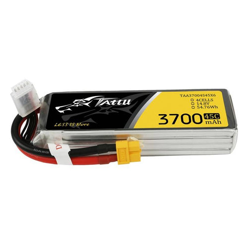 Tattu 3700 mAh 14,8 V 45C 4S1P - Batterie LiPo à prise XT60