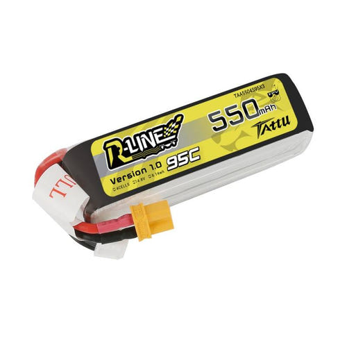 Tattu R-Line - Batterie LiPo 4S 550 mAh 95C 14,8 V : étiquette 14,8 V