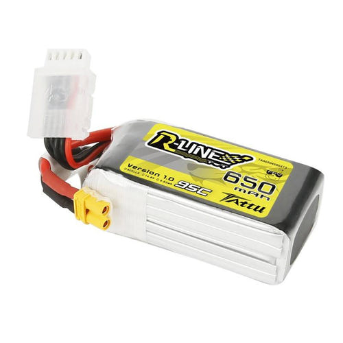 Tattu R-Line 650 mAh 14,8 V 95C 4S1P - Batterie LiPo à prise XT30 : 650 mAh étiquette 95C