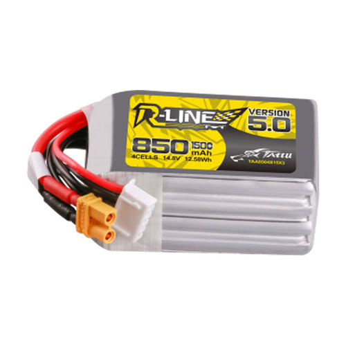 Tattu R-Line 5.0 - Batterie LiPo 850 mAh 14,8 V 4S XT30U-F : 850 mAh 4S batterie LiPo