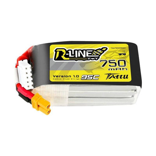 Tattu R-Line - Batterie LiPo 750 mAh 14,8 V 95C 4S (XT30) (vue 1)