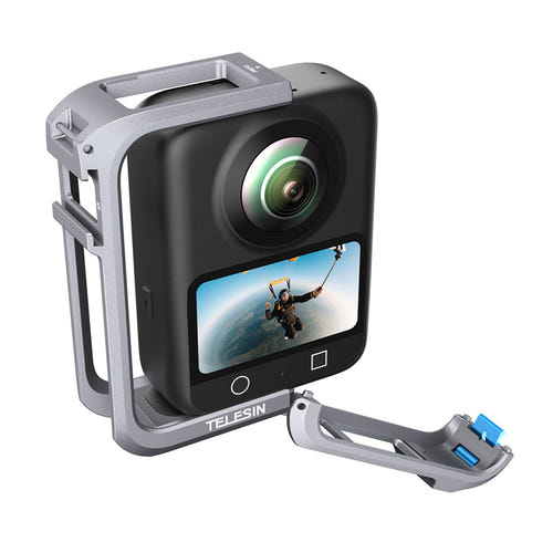Telesin Utility Frame - Cage de protection métal pour DJI Osmo 360 : accès batterie carte SD