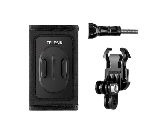 Telesin - Fixation sangle de sac à dos + J-hook pour caméras sport (vue 1)