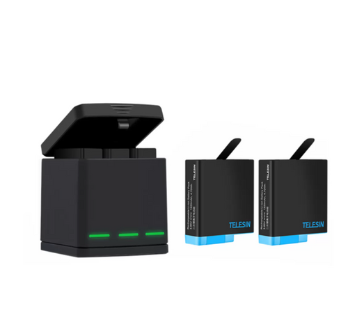 Telesin GP-BNC-801 - Chargeur 3 canaux et 2 batteries pour GoPro Hero 5/6/7/8