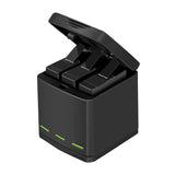 Telesin GP-BNC-801 - Chargeur 3 canaux et 2 batteries pour GoPro Hero 5/6/7/8 : trois emplacements batteries