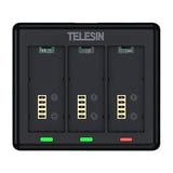 Telesin S0-BCG-12-TGP - Chargeur 3 batteries pour GoPro Hero 13 : trois batteries hero 13