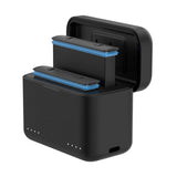 Telesin S0-BCG-07-TIS - Chargeur double avec rangement cartes pour Insta360 X4 : mémoire TF