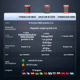 THINKCAR BD6 avec câble - diagnostic OBD2 Bluetooth, 5 remises à zéro : téléphone tablette