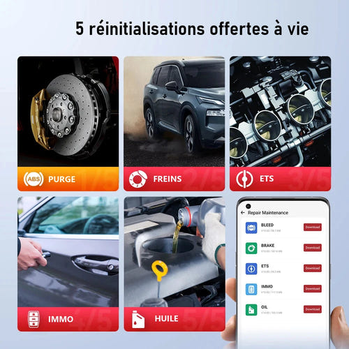 THINKCAR BD6 - lot de 50 outils de diagnostic OBD2 Bluetooth : prise OBD2