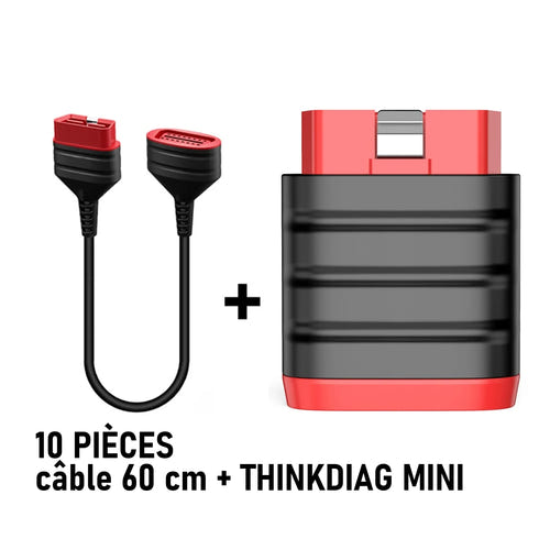 THINKCAR Lot de 10 adaptateurs THINKDIAG MINI avec câble - diagnostic OBD2 Bluetooth, tous systèmes : galerie 01