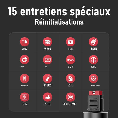 THINKCAR MUCAR BT200 - Lot de 10 connecteurs OBD2 Bluetooth, application MUCAR : rapport de diagnostic